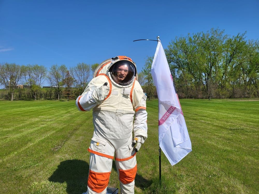 Josh Universe during an analog astronaut mission, showcasing his commitment to hands-on learning in the field of astronautics.