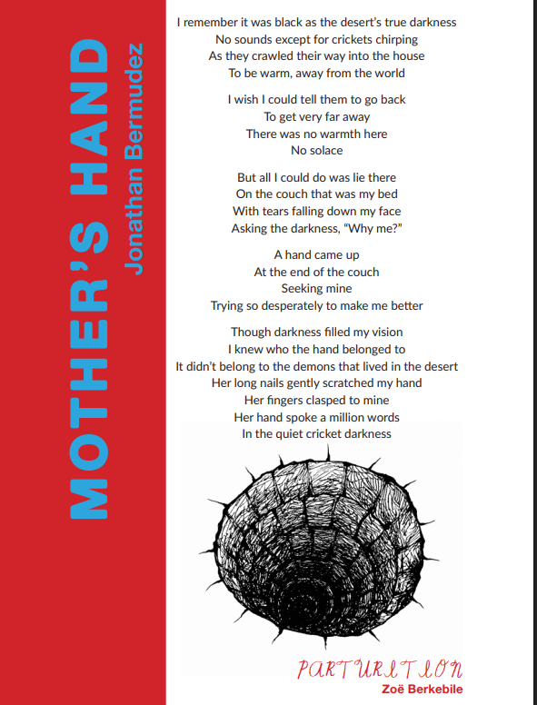 A poem I submitted accompanied by another student's artwork for "The Greenleaf Review (Issue 38, Spring 2025)."