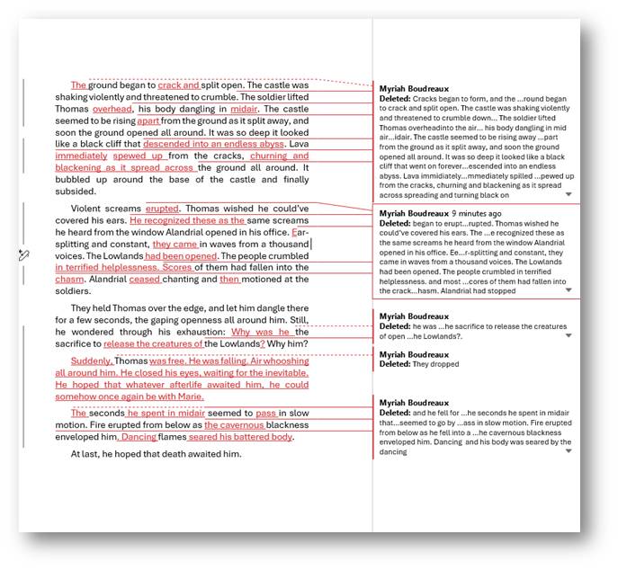 Text edited for pacing and flow