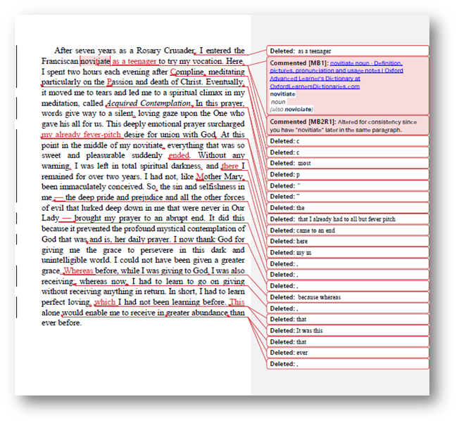 Copy-edited and proofread text